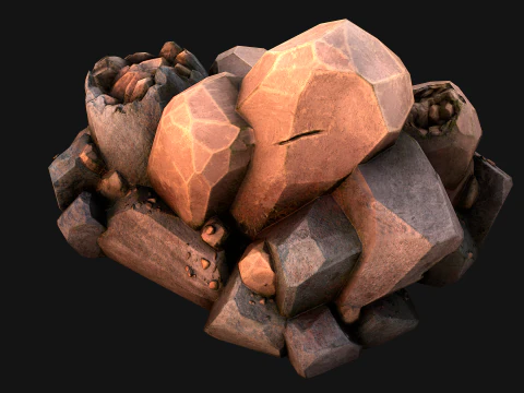 Copper Ore Metal Deposits for Mine 3D Model