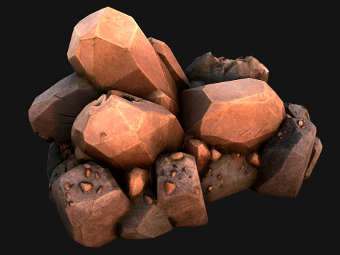 Copper Ore Metal Deposits for Mine 3D Model