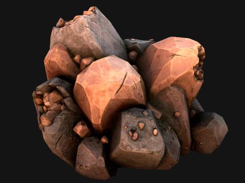 Copper Ore Metal Deposits for Mine 3Dモデル