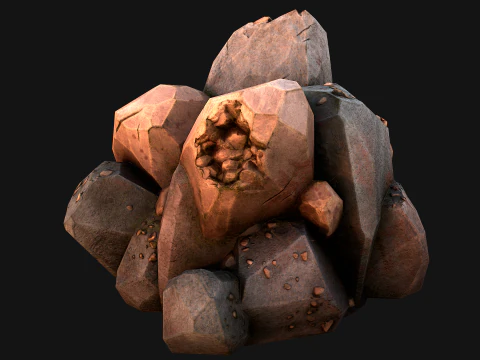 Copper Ore Metal Deposits for Mine 3D Model