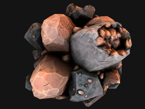 Copper Ore Metal Deposits for Mine 3Dモデル
