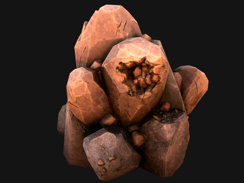 Copper Ore Metal Deposits for Mine 3D Model