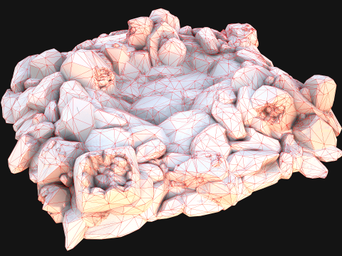 Copper Ore Deposits Rocks in the cave 3D-Modell
