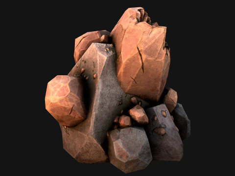 Copper Deposits Ore and Stones Resource Set 3D Model