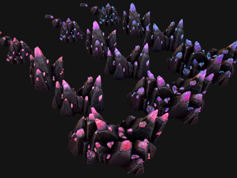 Crystal Obsidian Rocks Mineral 3D Model