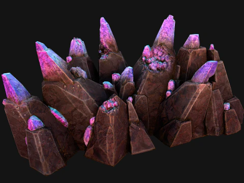 Crystal Obsidian Rocks Mineral 3D Model