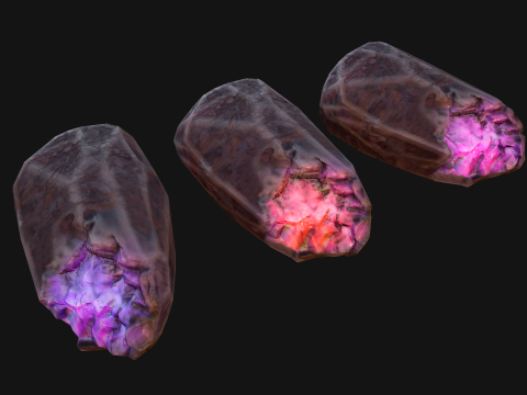 Crystal Obsidian Rocks Mineral 3D Model