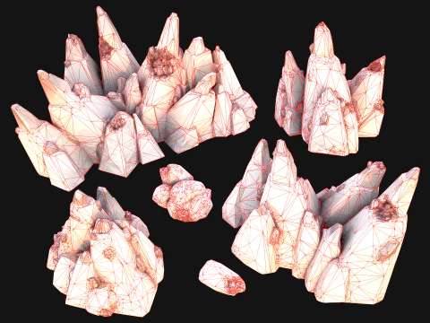 Crystal Obsidian Rocks Mineral 3D Model