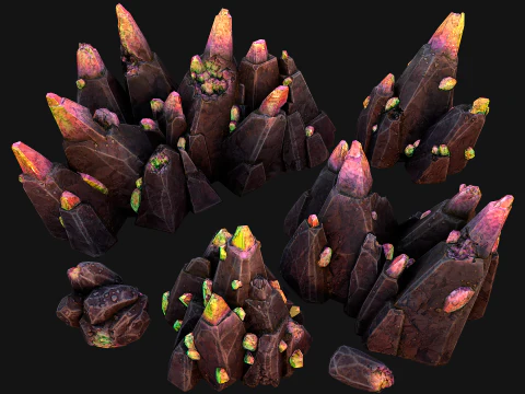 Cave Crystal Gemstone Ore 3D Model