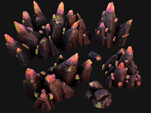 Cave Crystal Gemstone Ore 3D Model