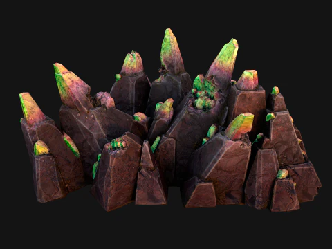 Cave Crystal Gemstone Ore 3D Model