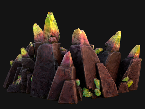 Cave Crystal Gemstone Ore 3Dモデル