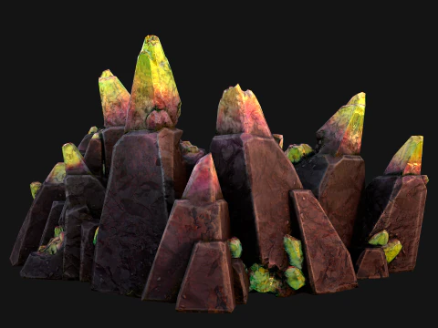 Cave Crystal Gemstone Ore 3D Model