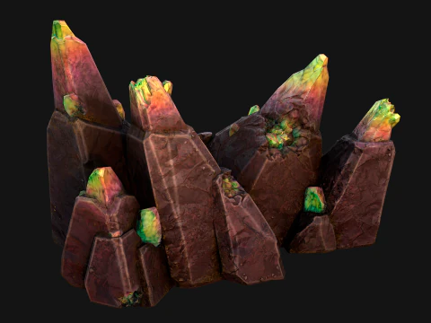 Cave Crystal Gemstone Ore 3D Model