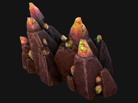 Cave Crystal Gemstone Ore 3D Model