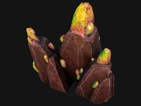 Cave Crystal Gemstone Ore 3D Model