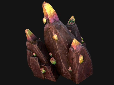 Cave Crystal Gemstone Ore 3D Model