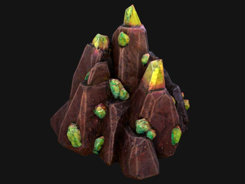 Cave Crystal Gemstone Ore 3D Model