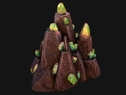 Cave Crystal Gemstone Ore 3D Model