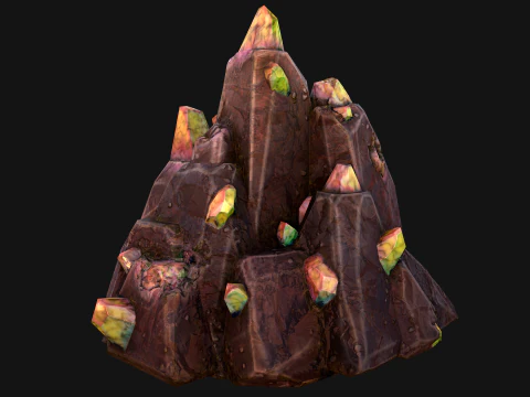 Cave Crystal Gemstone Ore 3D Model
