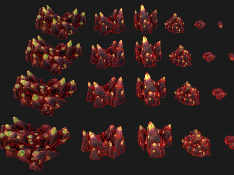 Crystals Rocks Gemstones Malachite 3D Model