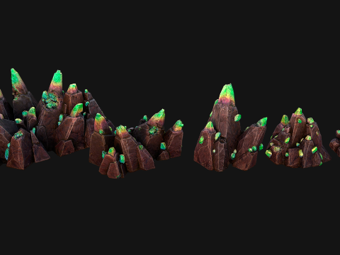 Crystals Rocks Gemstones Malachite 3D Model
