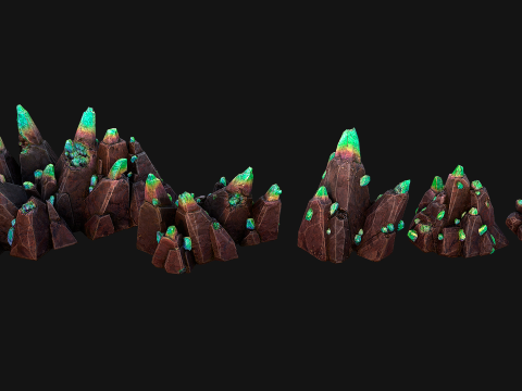 Crystals Rocks Gemstones Malachite 3D Model