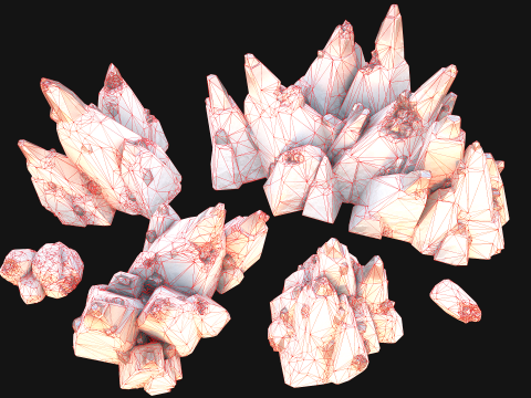 Crystals Rocks Gemstones Malachite 3D Model