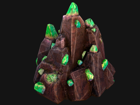 Crystals Rocks Gemstones Malachite 3D Model