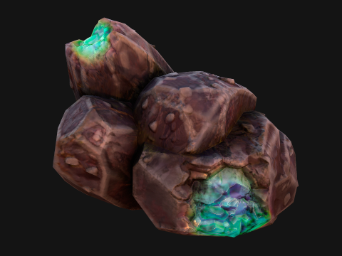 Crystals Rocks Gemstones Malachite 3D Model