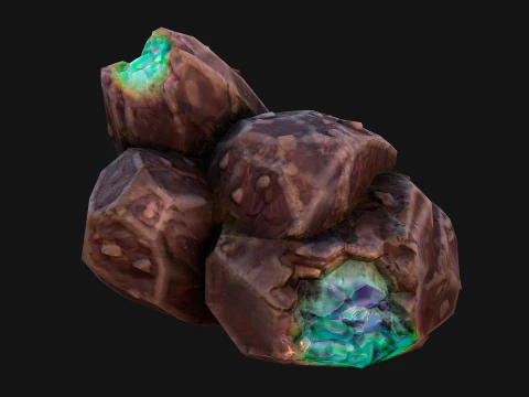 Crystals Rocks Gemstones Malachite 3D Model
