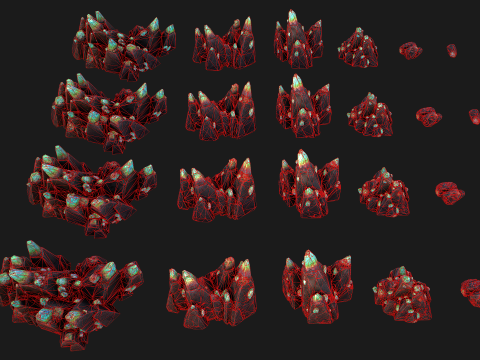 Crystals Gem Gemstone Minerals for The Mine 3D Model