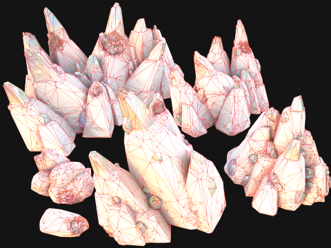 Crystals Gem Gemstone Minerals for The Mine 3D Model