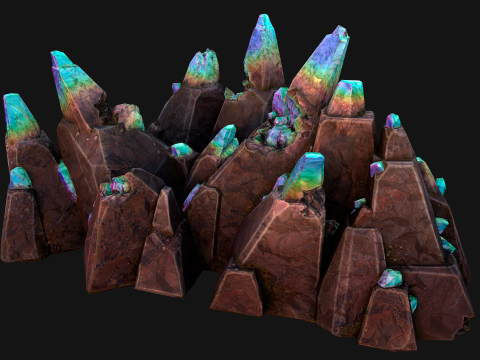 Crystals Gem Gemstone Minerals for The Mine 3D Model