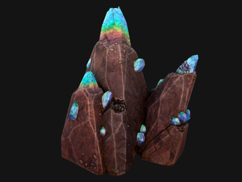 Crystals Gem Gemstone Minerals for The Mine 3D Model