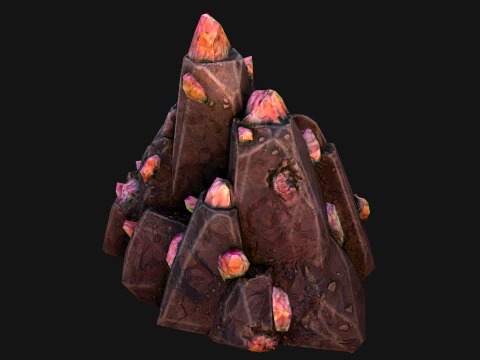 Rocks Crystals Gems Pack for Cave Dungeon Mine 3D Model