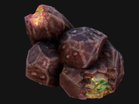 Rocks Crystals Gems Pack for Cave Dungeon Mine 3D Model