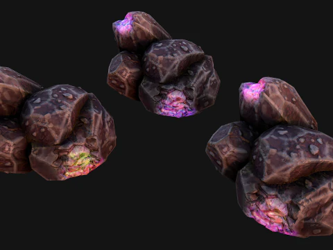 Rocks Crystals Gems Pack for Cave Dungeon Mine 3D Model