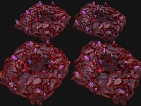 Deposits of Gems and Crystals for Dungeon and Mine 3D Model
