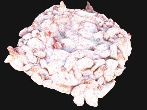 Deposits of Gems and Crystals for Dungeon and Mine 3D Model