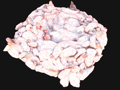Deposits of Gems and Crystals for Dungeon and Mine 3D Model