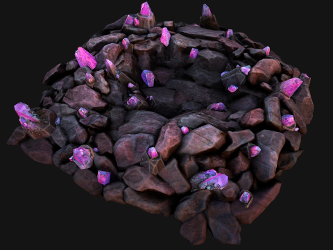Deposits of Gems and Crystals for Dungeon and Mine 3D Model