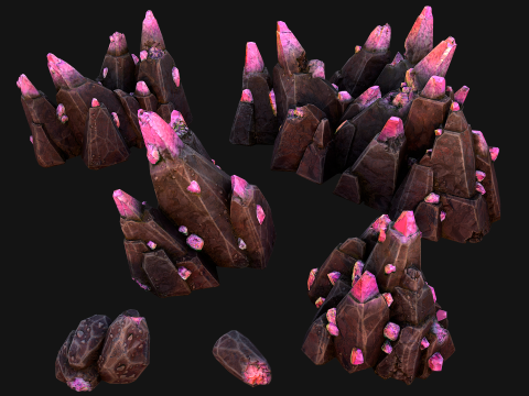 Deposits of Gems and Crystals for Dungeon and Mine 3D Model