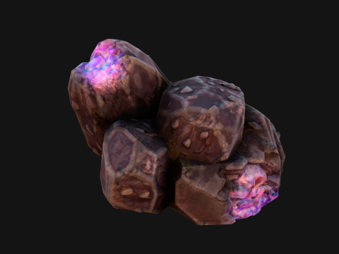 Deposits of Gems and Crystals for Dungeon and Mine 3D Model
