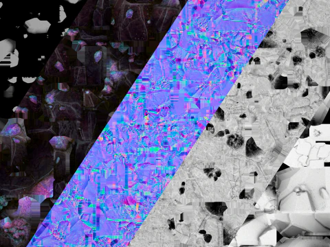 Deposits of Gems and Crystals for Dungeon and Mine 3D Model