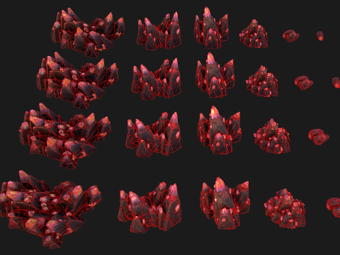 Deposits of Magic Crystals and Gems 3D Model
