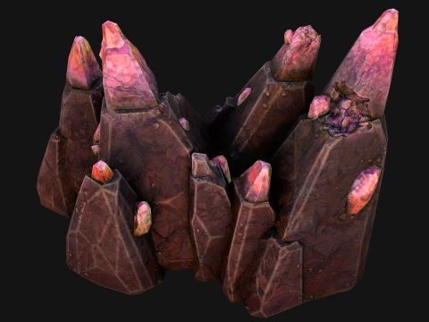 Deposits of Magic Crystals and Gems 3D Model