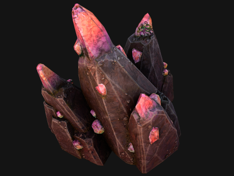 Deposits of Magic Crystals and Gems 3D Model