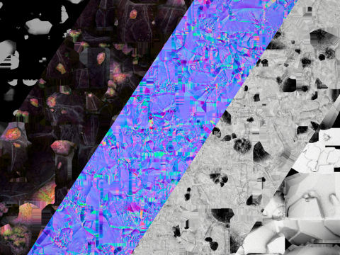 Deposits of Magic Crystals and Gems 3D Model