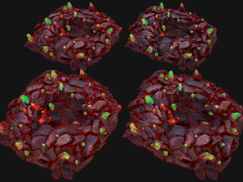 Green Crystals Minerals Ore Cave 3D Модель